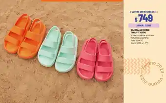 Walmart Sandalia doble tira y talón oferta