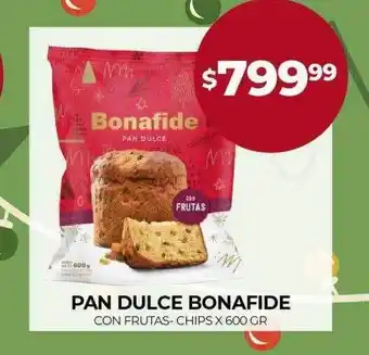 Supermercados Tadicor Pan dulce bonafide con frutas - chips oferta