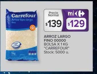 Carrefour Arroz largo fino 00000 bolsa oferta