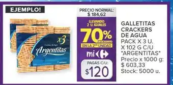 Carrefour Galletitas crackers de agua oferta