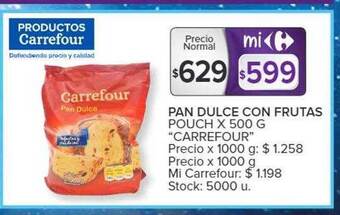 Carrefour Pan dulce con frutas pouch oferta