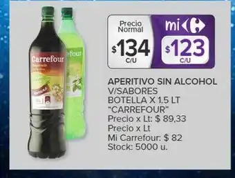 Carrefour Aperitivo sin alcohol v sabores botella oferta