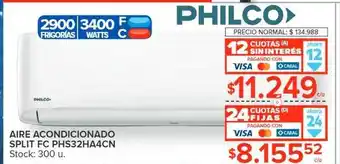 Carrefour Aire acondicionado split fc phs32ha4cn philco oferta