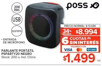 Carrefour Parlante portátil psparty 20 negro poss oferta