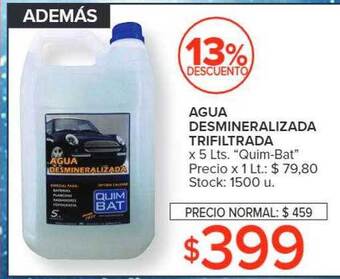 Carrefour Agua desmineralizada trifiltrada oferta