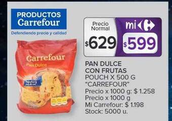Carrefour Pan dulce con frutas pouch oferta