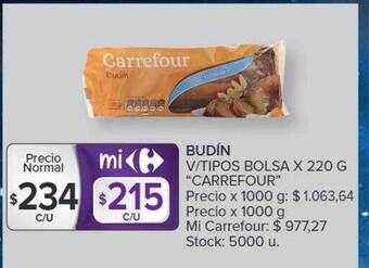 Carrefour Budín v tipos bolsa oferta