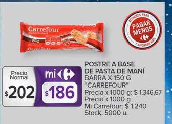 Carrefour Postre a base de pasta de maní barra oferta