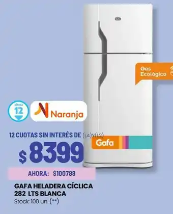 Walmart Gafa heladera cíclica 282 lts blanca oferta