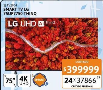 Cetrogar Smart tv led 75" lg 75up7750psb 4k ultra hd oferta