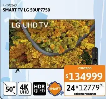 Cetrogar Smart tv led lg 50" 50up7750 ultra hd 4k hdr oferta