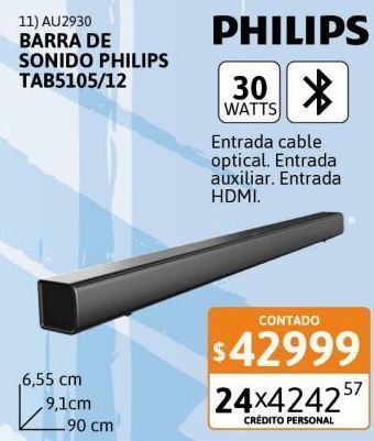 Cetrogar Barra de sonido bt philips tab5105/12 oferta
