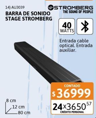 Cetrogar Barra de sonido bluetooth stage stromberg oferta