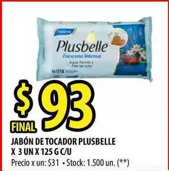 Punto Mayorista Plusbelle Jabón De Tocador x 3un x 125g c/u oferta