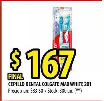 Punto Mayorista Colgate Cepillo Dental Max White 2x1 oferta