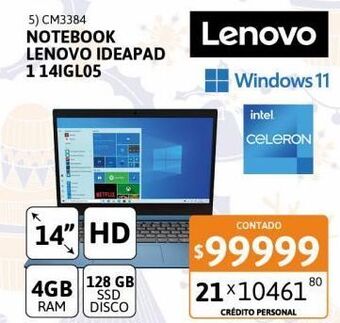 Cetrogar Notebook lenovo oferta