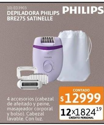 Cetrogar Depiladora philips bre275 satinelle essential 4 acce oferta