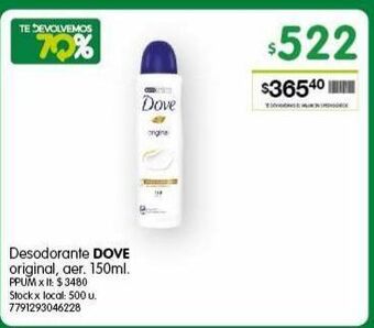 Jumbo Desodorante dove original aero 150ml oferta