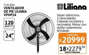 Cetrogar Ventilador de pie 24" 120w vph2416 liliana oferta