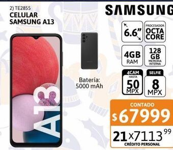 Cetrogar Celular samsung m23 6.4" 4/128gb 5g verde oferta