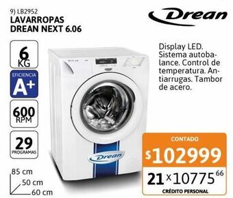 Cetrogar Lavarropas drean next 6.06 eco 6k 600rpm cf oferta