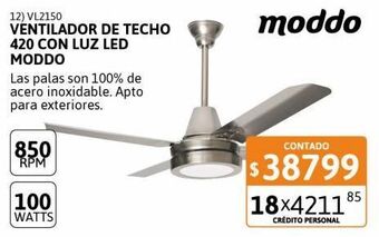 Cetrogar Ventilador de techo 4p vta 420 con luz led moddo oferta