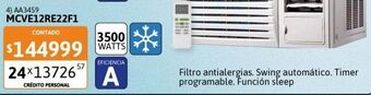 Cetrogar Aire acondicionado mcve12re22f1 3400w frío midea oferta
