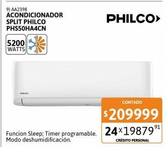 Cetrogar Aire acondicionado split philco phs50ha4cn 5200w frío calor ea oferta
