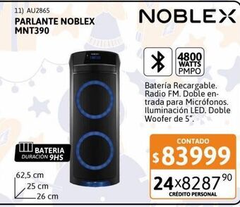 Cetrogar Parlante noblex mnt390 oferta