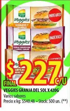 Punto Mayorista Del Sol Veggies Granja x 420g oferta
