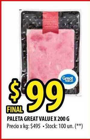 Punto Mayorista Great Value Paleta x 200g oferta