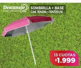 Naldo Lombardi Sombrilla + base descansar oferta