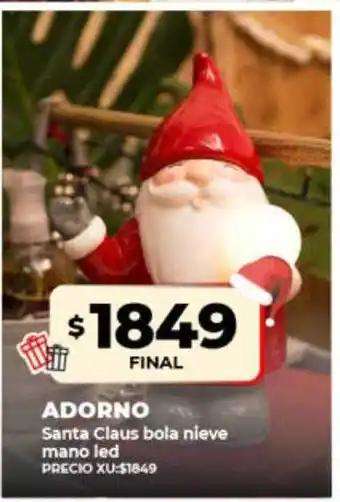 Supermayorista Vital Adorno santa claus bola nieve mano led oferta