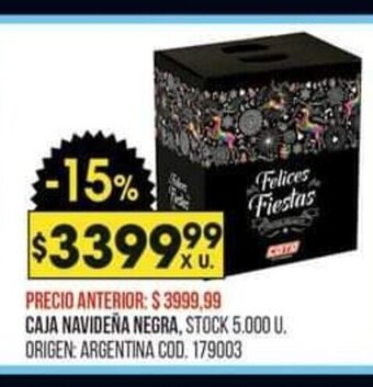 Coto Caja Navideña Negra oferta