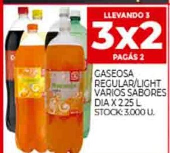 Supermercados DIA Gaseosa Regular / Light Varios Sabores Dia x 2.25L oferta