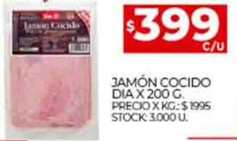 Supermercados DIA Jamón Cocido Dia x 200g oferta