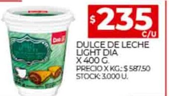 Supermercados DIA Dulce de Leche Light Dia x 400g oferta