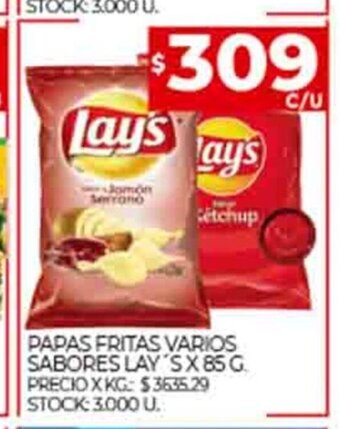 Supermercados DIA Papas Fritas Varios Sabores Lay's x 85g oferta