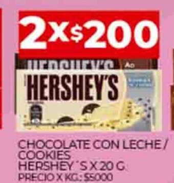 Supermercados DIA Chocolate Con Leche / cookies Hershey's x20 g. oferta