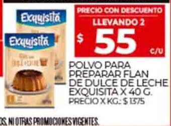 Supermercados DIA Polvo Para Preparar Flan De Dulce de Leche Exquisita x 40g oferta