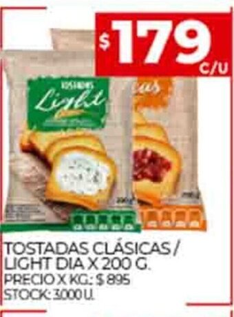 Supermercados DIA Tostadas Clasicas/Light Dia x 200g oferta