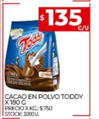 Supermercados DIA Cacao En Polvo Toddy x 180g oferta