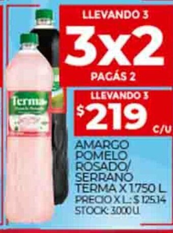 Supermercados DIA Amargo Pomelo Rosado / Serrano Terma x 1750L oferta