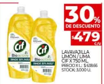 Supermercados DIA Lavavajilla Limón / Lima Cif x 750ml oferta