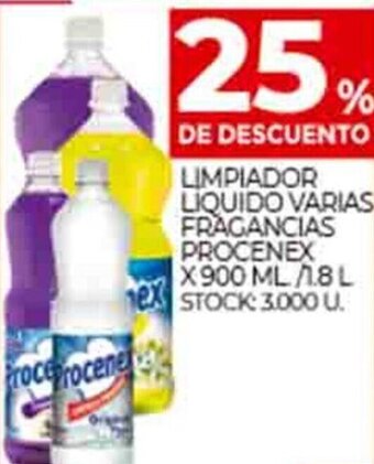 Supermercados DIA Limpiador Liquido Varias Fragancias Procenex x 900ml / 1.8L oferta