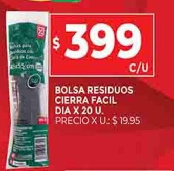 Supermercados DIA Bolsa Residuos Cierra Facil Dia x 20u oferta