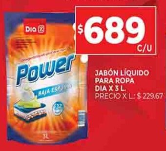 Supermercados DIA Jabón Líquido Para Ropa Dia x 3L oferta