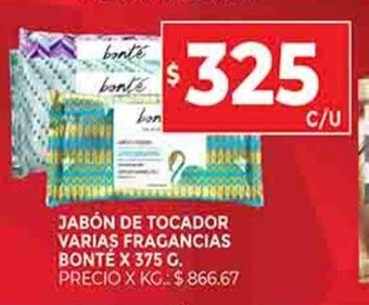 Supermercados DIA Jabón De Tocador Varias Fragancias Bonte x 375g oferta