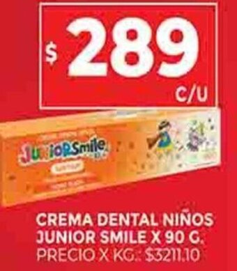 Supermercados DIA Crema Dental Niños Junior Smile x 90g oferta