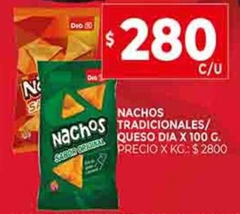 Supermercados DIA Nachos Tradicionales / Queso Dia x 100g oferta